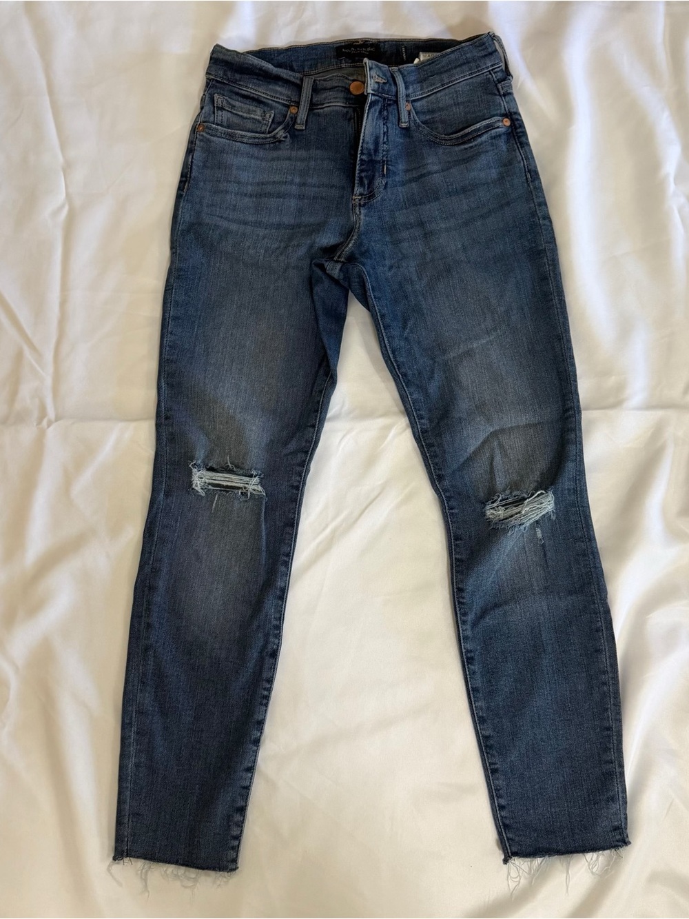 Banana Republic Dark Blue Cropped Distressed Women's Jeans- D1